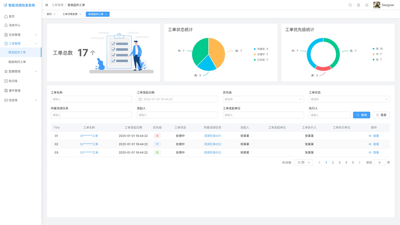 我发起的工单:智能流调信息系统 UI 设计稿